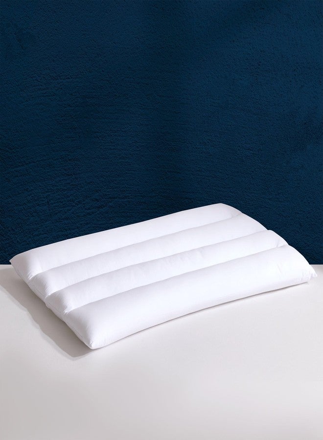 SLEEP ZONE وسادة سليب زون فائقة النحافة لنامي البطن والظهر، تصميم مسطح رفيع بسمك 2.5 بوصة لمحاذاة الرقبة، غلاف قطن 100% مع ألياف سستانس الناعمة (عبوة قياسية من 1)  - Image 1