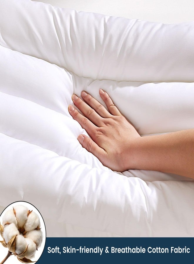 SLEEP ZONE وسادة سليب زون فائقة النحافة لنامي البطن والظهر، تصميم مسطح رفيع بسمك 2.5 بوصة لمحاذاة الرقبة، غلاف قطن 100% مع ألياف سستانس الناعمة (عبوة قياسية من 1)  - Image 4