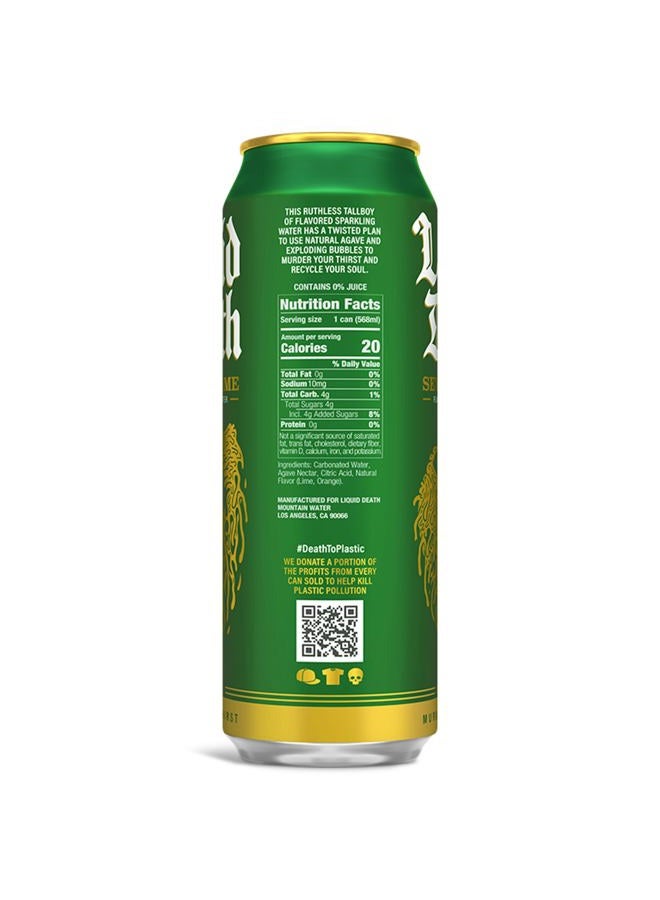 Liquid Death , Severed Lime, Lime-Flavored Sparkling Water, 8-Pack (19.2oz Cans), Low Calorie & No Artificial Sweeteners - Image 3