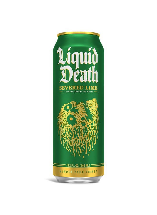 Liquid Death , Severed Lime, Lime-Flavored Sparkling Water, 8-Pack (19.2oz Cans), Low Calorie & No Artificial Sweeteners - Image 2