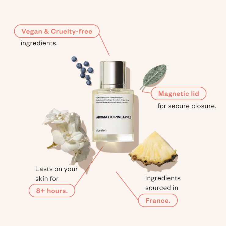 Dossier دوسيه - أناناس عطرية - ماء عطر - مستوحى من YL - عطر فاخر - نقي مُعزز - خالي من البارابين - نباتي - للرجال - عطر 1.7 أونصة (بخاخ 50 مل) - Image 2