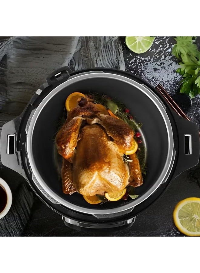 Denix 6-liter digital electric pressure cooker, made of stainless steel, equipped with a smart touch control panel, 1000W fast cooking power, versatile appliance for cooking rice, stews, soups, beans, yogurt, and more. - Image 2