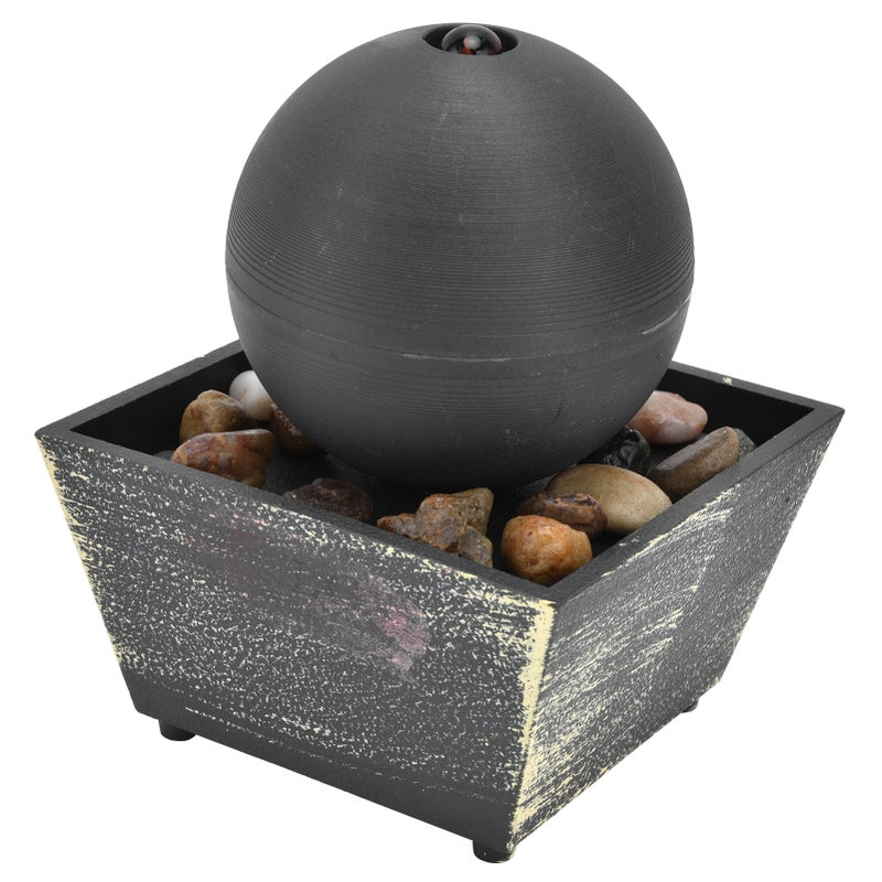 3V USB Indoor Tabletop Ball Fountain with LED Light and Stone Desktop Fountain for Home Office Decor - Image 3