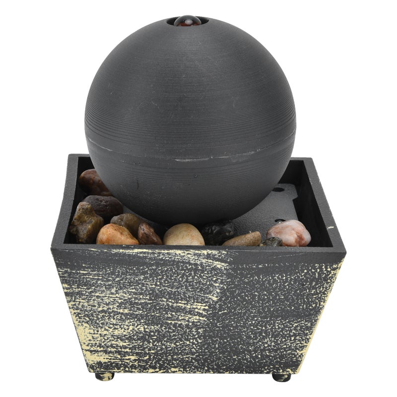 3V USB Indoor Tabletop Ball Fountain with LED Light and Stone Desktop Fountain for Home Office Decor - Image 4