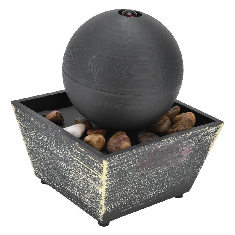 3V USB Indoor Tabletop Ball Fountain with LED Light and Stone Desktop Fountain for Home Office Decor - Image 2