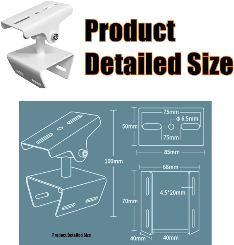 Bectro حامل تركيب عمود كاميرا CCTV مع 2 حلقة من الفولاذ المقاوم للصدأ بقطر 100 مم، قابل للتعديل بزاوية 360°، للاستخدام الداخلي والخارجي، متوافق مع كاميرات من 1 ميجابكسل إلى 12 ميجابكسل - Image 2