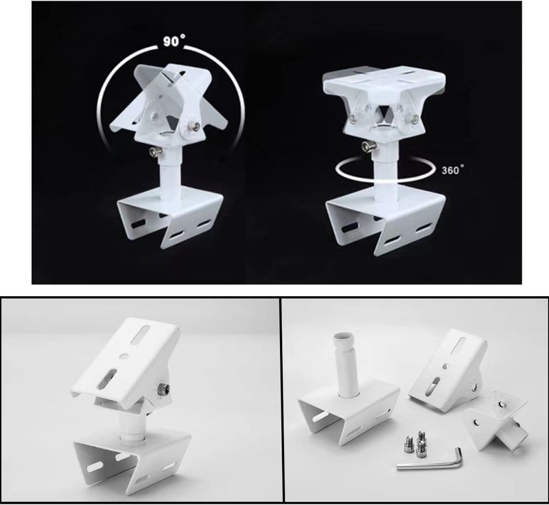 Bectro حامل تركيب عمود كاميرا CCTV مع 2 حلقة من الفولاذ المقاوم للصدأ بقطر 100 مم، قابل للتعديل بزاوية 360°، للاستخدام الداخلي والخارجي، متوافق مع كاميرات من 1 ميجابكسل إلى 12 ميجابكسل - Image 4