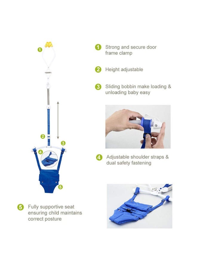 Creative Door Jumper Set - Adjustable Toddler Baby Bouncer Baby Toys Baby Walker Swing (Blue) - Image 4