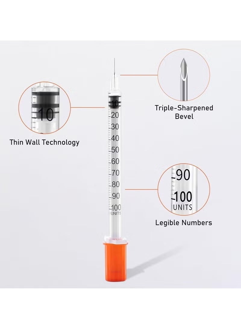 Verifine 1 ml Insulin Syringe 30G x 1/2 (6 mm) Individually Packed – 50 Pieces - Image 2
