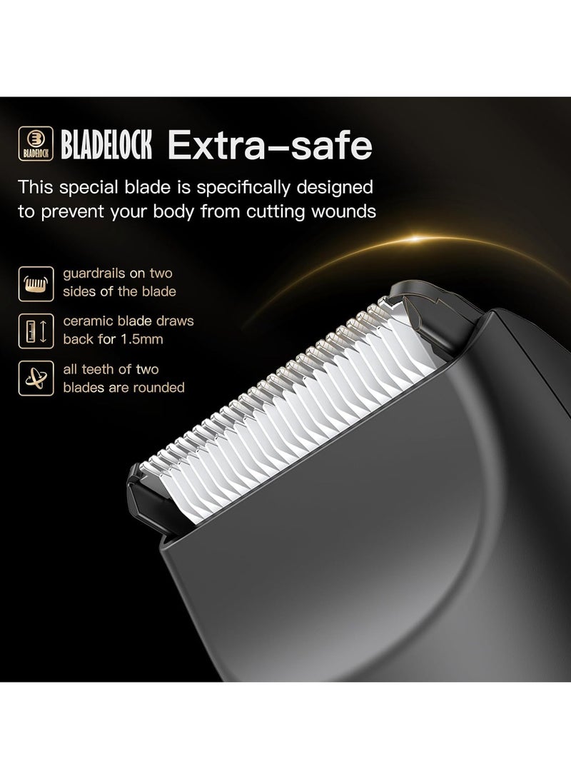 ENSSU Body Hair Trimmer for Men, Electric Manscape Groin Trimmer with Skin-Safe Ceramic Clipper, Waterproof Ball Trimmer for Chest, Beard, and Pubic Hair - Image 2