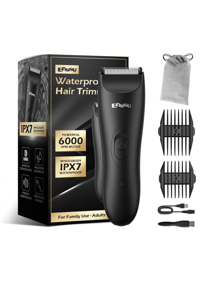 ENSSU Body Hair Trimmer for Men, Electric Manscape Groin Trimmer with Skin-Safe Ceramic Clipper, Waterproof Ball Trimmer for Chest, Beard, and Pubic Hair - Image 1
