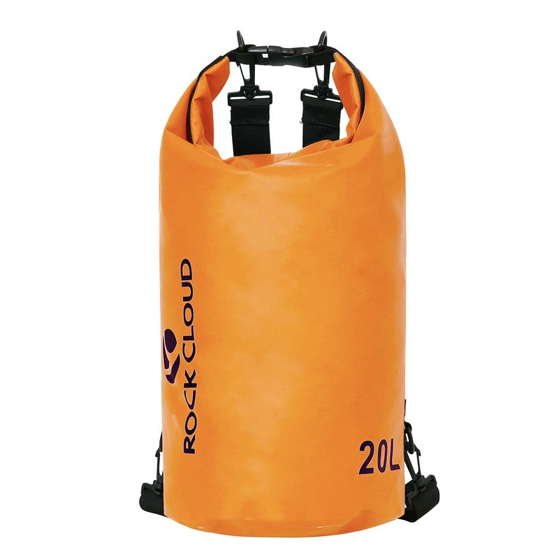 Rock Cloud Dry Bag Waterproof 20L Dry Sack For Kayaking Rafting Boating Beach Surfing Swimming Canoe Camping Hiking Fishing Ski, Orange - Image 1