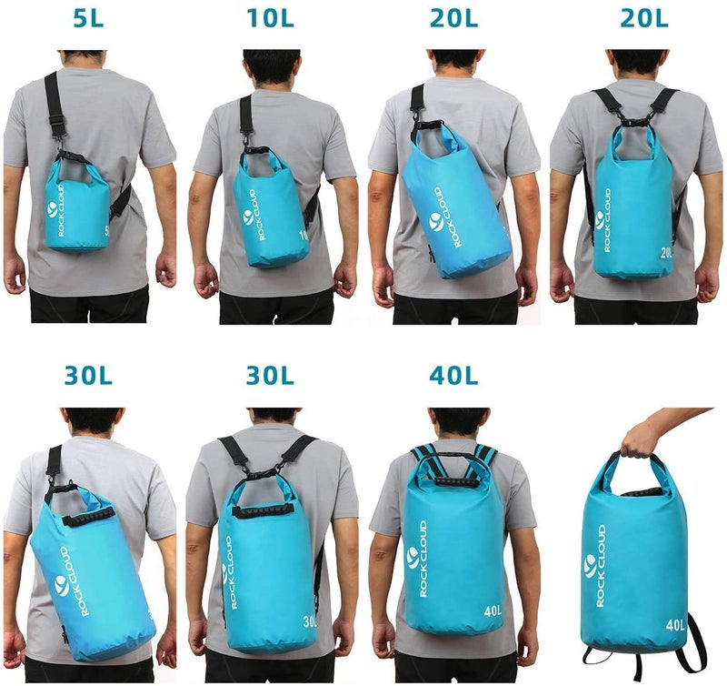 Rock Cloud Dry Bag Waterproof 20L Dry Sack For Kayaking Rafting Boating Beach Surfing Swimming Canoe Camping Hiking Fishing Ski, Orange - Image 3