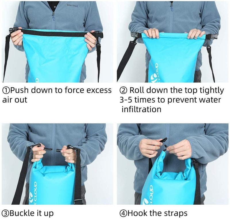 Rock Cloud Dry Bag Waterproof 20L Dry Sack For Kayaking Rafting Boating Beach Surfing Swimming Canoe Camping Hiking Fishing Ski, Orange - Image 4