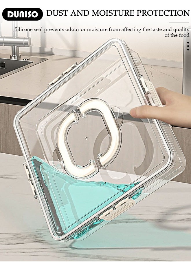 DUNISO - Divided Serving Tray with Lid and Handle, Clear Portable Snack Box Container, Veggie Tray Fruit Tray, 12 Compartment Square Food Storage Organizer for Snack, Fruits, Veggie, Candy, Nut, Spice - Image 1