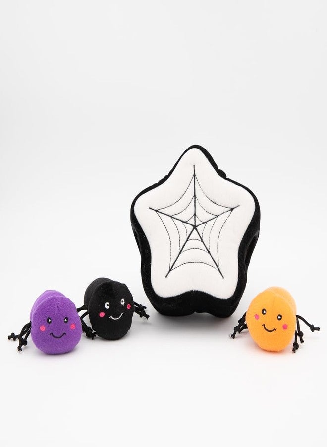 ZippyPaws Halloween Burrow Interactive Dog Toys - Hide and Seek Dog Toys and Puppy Toys, Colorful Squeaky Dog Toys, and Plush Dog Puzzles, Spider Web - Image 2