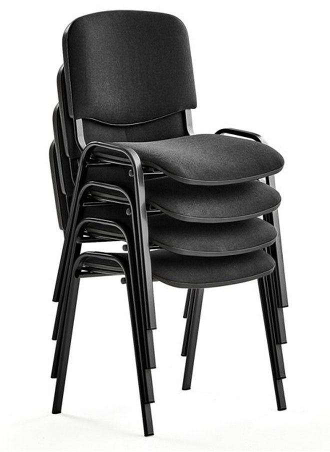 KARNAK Reception Visitor Chair Office Conference Desk for Guest Waiting Room Lobby Banquet Events Black  - Image 3