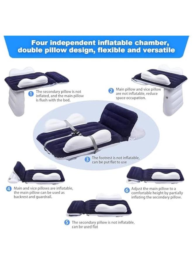 Beauenty Inflatable Airplane Bed for Toddler, Portable Baby Airplane Bed for Travel, Plane Bed for Kids with Hand Pump, Seat Belt and Carry Bag, Toddler Seat Extender for Car, Airplane (Blue)  - Image 2