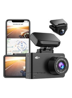 WOLFBOX 4K Dash Cam Front and Rear, Car Camera for Cars with Built-in WiFi GPS, Dual Dash Camera with 170° Wide Angle, WDR Night Vision, Loop Recording, G-Sensor, Parking Monitor, Max Support 128GB