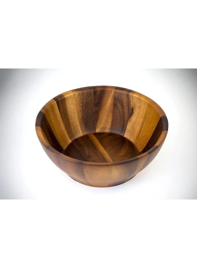 بيلي Billi Acacia Wood Round Serving Bowl for Fruits or Salads, Large Single Bowl, Dia 26 X 10H cm, Brown - B251