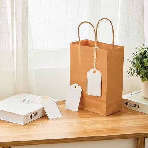 SUNCOLOR 100 PCS 3.5 x 2 inches White Paper Gift Tags with String for Christmas by SUNCOLOR - Image 4