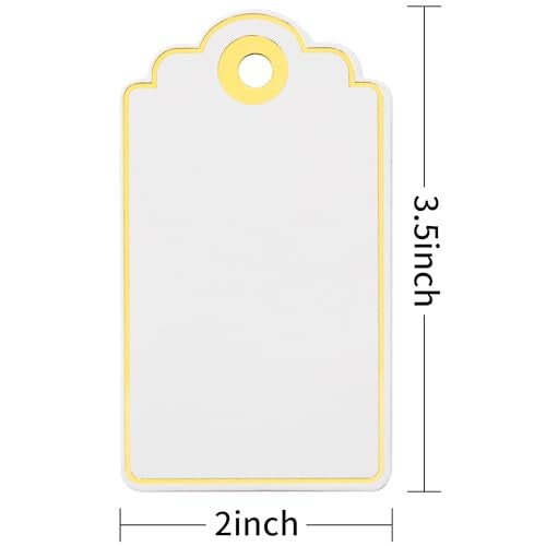 SUNCOLOR 100 PCS 3.5 x 2 inches White Paper Gift Tags with String for Christmas by SUNCOLOR - Image 2