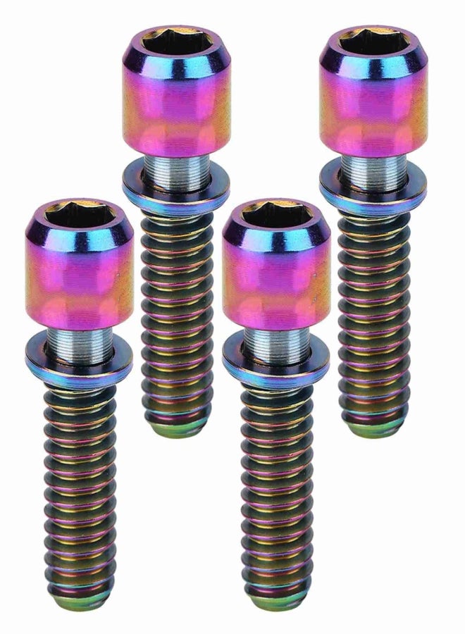 ريسك قطع من براغي تثبيت مشبك فرامل قرص الدراجة M6x18mm مع حشية (متعددة الألوان) - Image 3