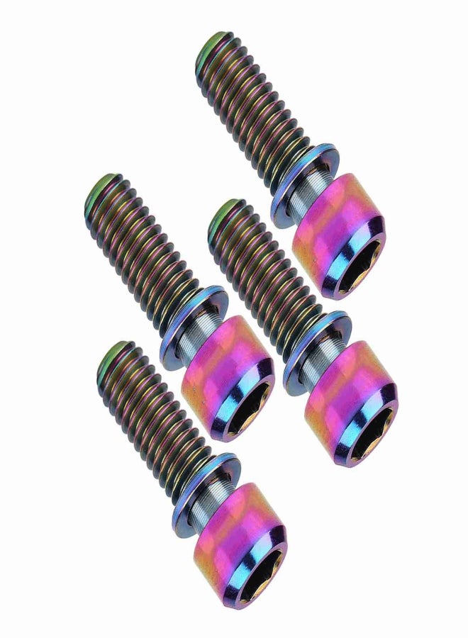 ريسك قطع من براغي تثبيت مشبك فرامل قرص الدراجة M6x18mm مع حشية (متعددة الألوان) - Image 4