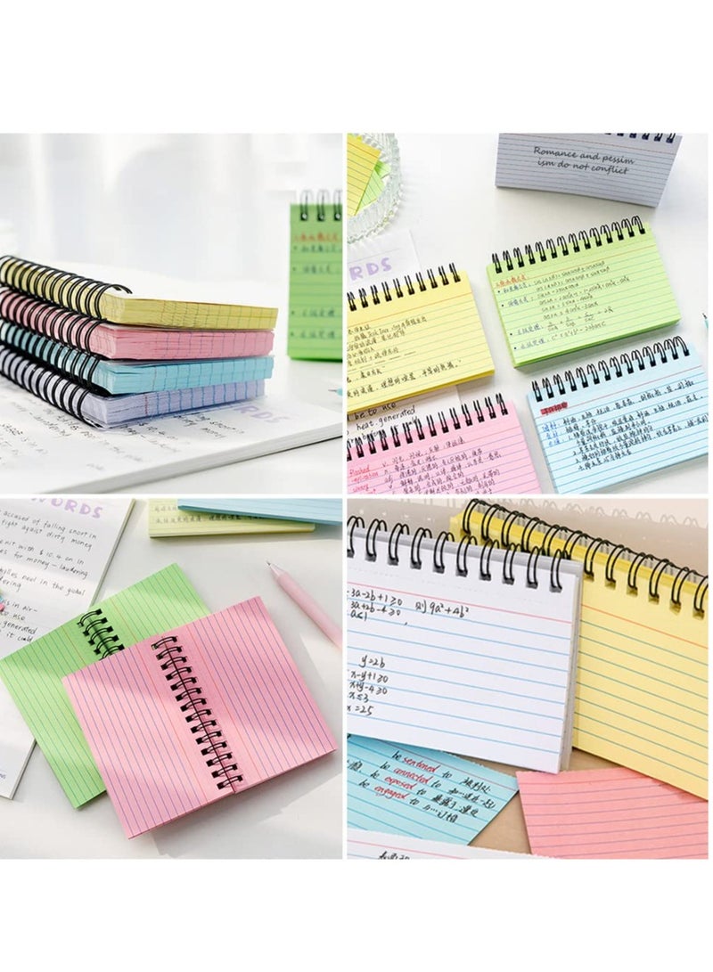 KASTWAVE 5 Colours Index Cards, 5x3 Inches Ruled Spiral Bound Rings Lined Revision Flash Record Cards for Office Meeting, School Learning, Memory, Sticky Note - Image 3