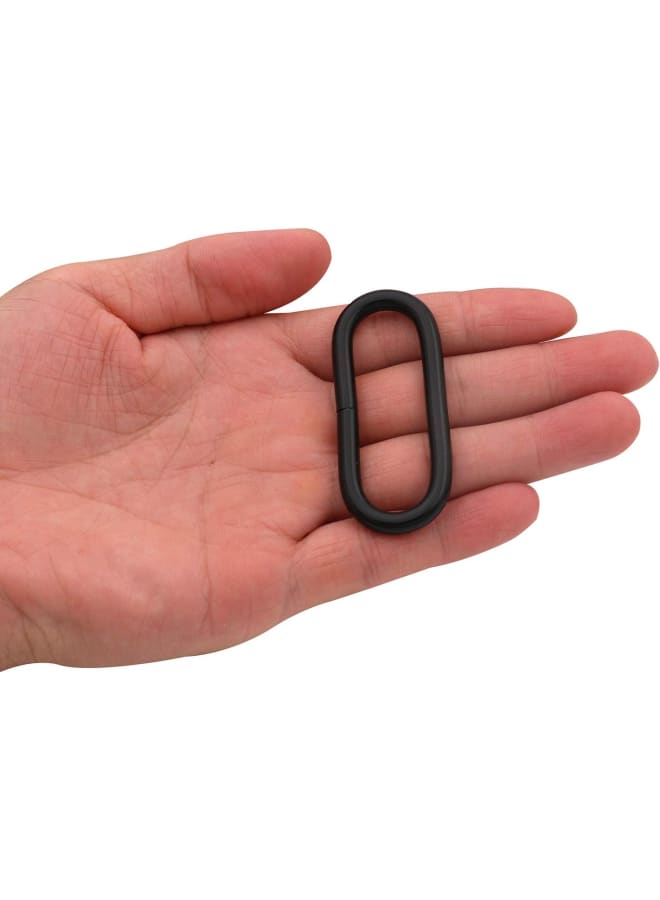 2'' Metal Oval Ring Buckle Loops Non Welded for Leather Purse Bags Handbag Straps, Black - of 10  - Image 3