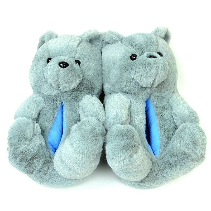 Y&D Lovely Fluffy Warm Faux Fur Teddy Bear Plush for Slippers for Kids Women Indoor Non-slip Winter House for Slippers Soft - Image 1