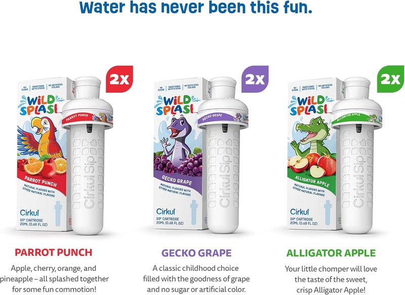 Cirkul Wild Splash Variety Pack - Stevia Sweetened Water Flavor Cartridges (Makes 36 Drinks, 6 Cartridges) - Image 3