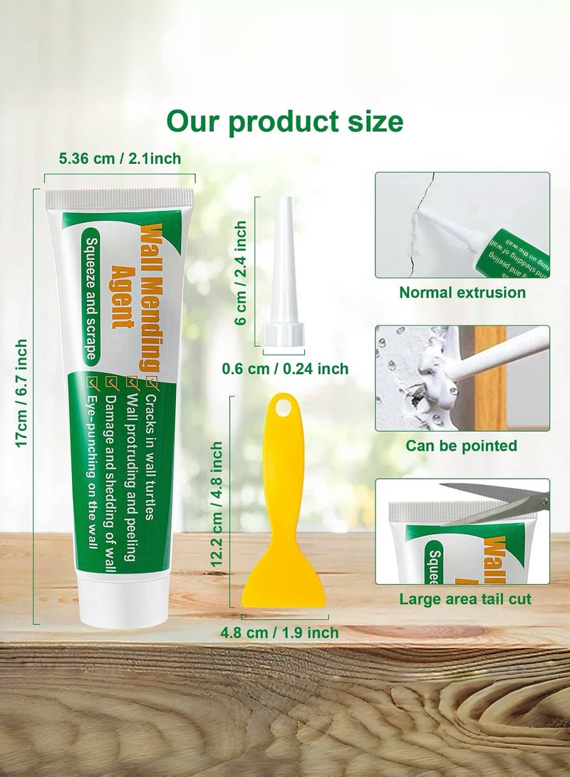 Professional 2-Pack Wall Mending Agent and Spackle Repair Kit – Includes 2 Sanding Sheets, Gloves, Scraper  Precision Nozzle for Superior, Fast, and Seamless Drywall Repairs - Image 3