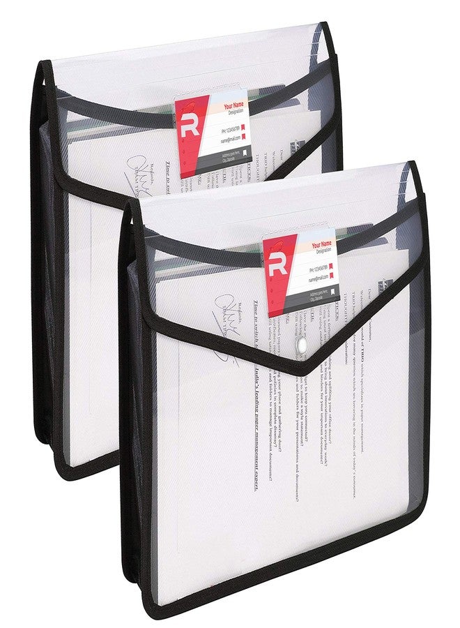 TULMAN 2 Pack A4 Size Document Organizer Transparent Project Envelope Folder with Snap Button Closure - Image 1