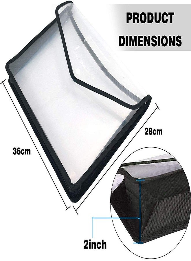 TULMAN 2 Pack A4 Size Document Organizer Transparent Project Envelope Folder with Snap Button Closure - Image 2