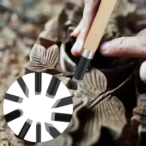 OriGlam 10pcs Professional Wood Carving Chisel Set - Carbon Steel Woodworking Tools, Power Grip Chisels Great for Carving and Woodworking - Image 4