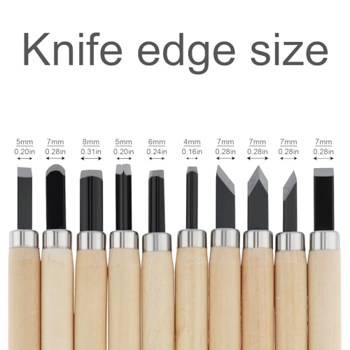OriGlam 10pcs Professional Wood Carving Chisel Set - Carbon Steel Woodworking Tools, Power Grip Chisels Great for Carving and Woodworking - Image 5