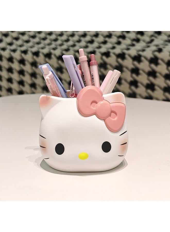 هالو كيتي حامل أقلام رصاص لطيف، منظم أدوات مكتبية للدراسة، حامل فرش مكياج، منظم لوازم مكتبية (قطة KT) - Image 1