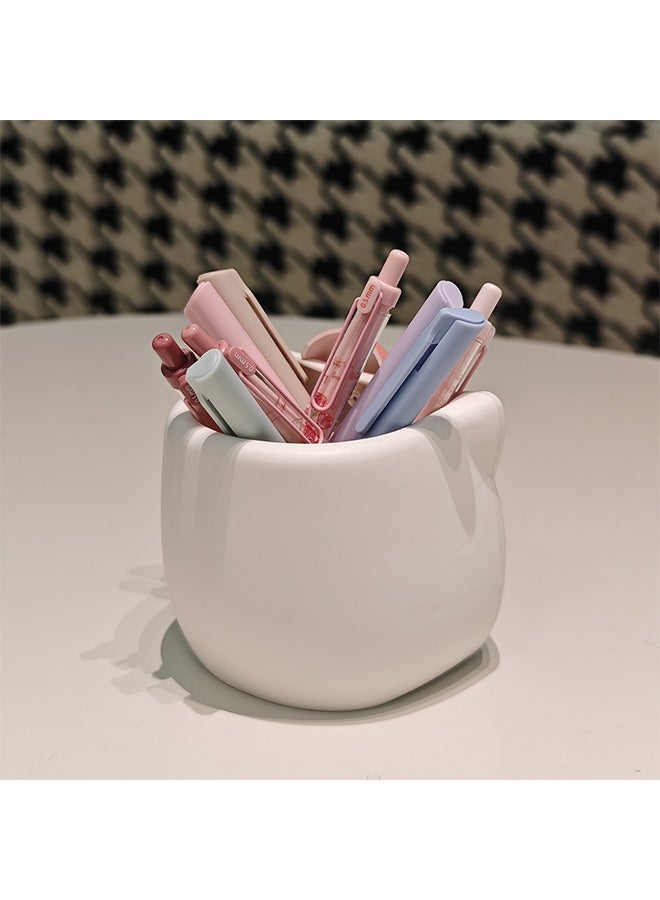 هالو كيتي حامل أقلام رصاص لطيف، منظم أدوات مكتبية للدراسة، حامل فرش مكياج، منظم لوازم مكتبية (قطة KT) - Image 2