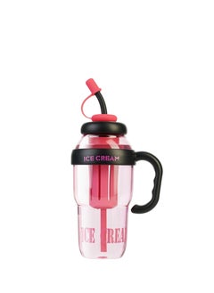 SYOSI Pink Water Bottle with Handle and Straw, Large Water Bottles for Girls with Straw and Straw Cap, Reusable and Eco-friendly, Carrying Convenience, 34oz Gym Sports Water Bottle  - Image 1