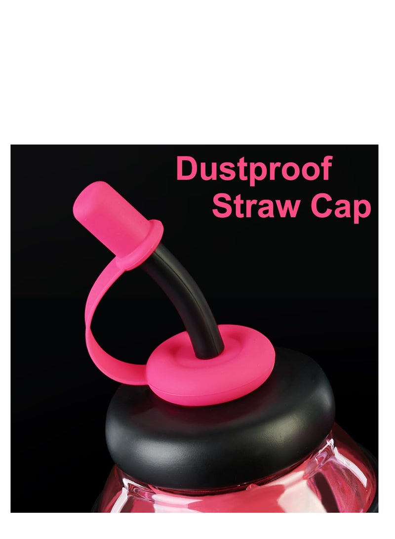 SYOSI Pink Water Bottle with Handle and Straw, Large Water Bottles for Girls with Straw and Straw Cap, Reusable and Eco-friendly, Carrying Convenience, 34oz Gym Sports Water Bottle  - Image 4