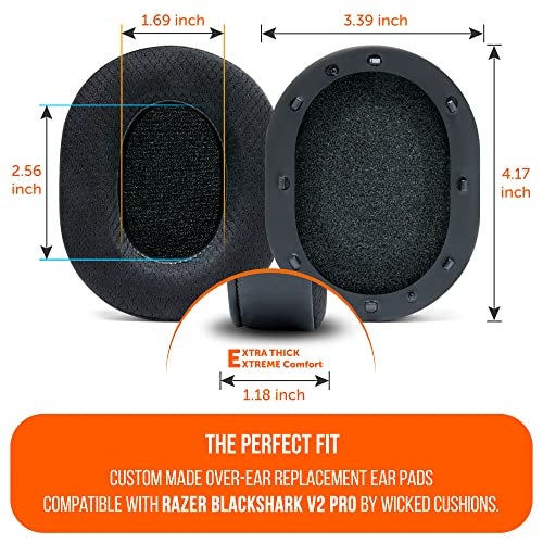 WC Freeze Blackshark - Cooling Gel Earpads for 2020-2022 Razer Blackshark V2 & V2 Pro (Does Not Fit 2023 Model) by Wicked Cushions - Boost Comfort, Thickness, & Sound Isolation | Black - Image 5