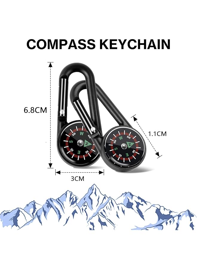 X spring Mini Compass Keychain 12pcs Outdoor Navigation Tool Compact Travel Compass for Emergency Kits Ideal for Hikers and Adventurers - Image 3