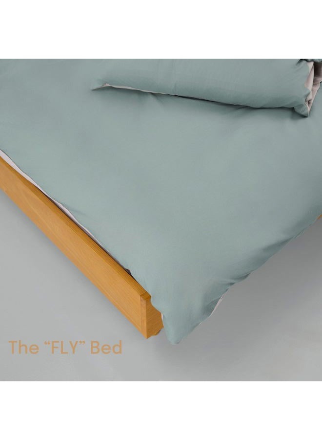 NTC Fly Wooden Bed Frame with Headboard, Solid Wood Foundation with Silent Slats and Wood Central Supports, 350 Lb Capacity, Effortless Assembly, Twin - Rustic Oak - Image 5