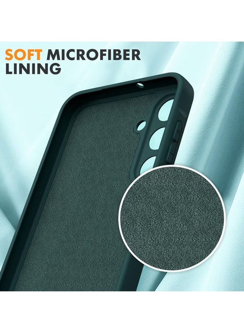 TIGER Samsung Galaxy A16 4G/5G Case – Forest Green Soft Liquid Silicone Protective Cover with 2-Pack Tempered Glass Screen Protectors, Shockproof TPU Gel Rubber Case for Full Body Protection, Slim Fit, Durable, and Anti-Slip - Image 4