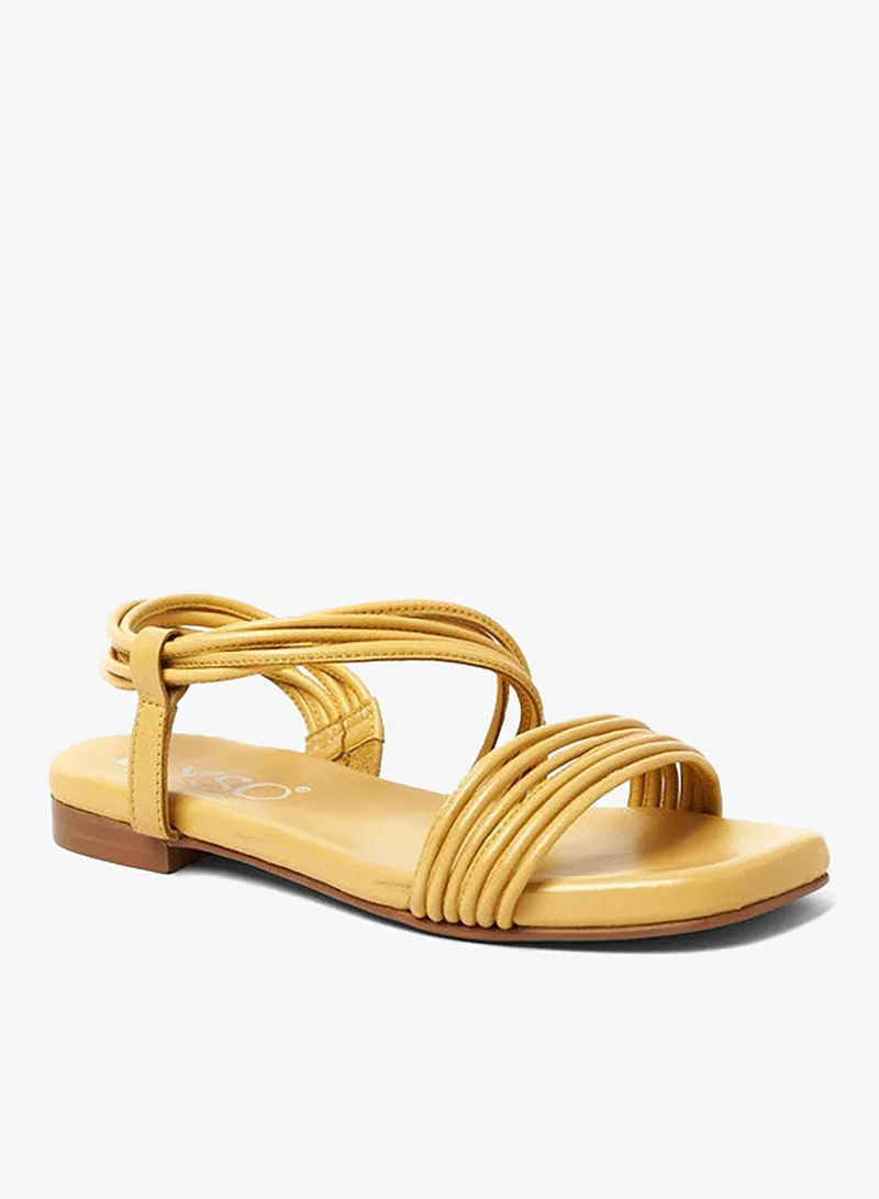 ييزو صنادل نسائية مسطحة بكعب مفتوح من الخلف - مريحة وسهلة الارتداء مع دعم حزام الظهر