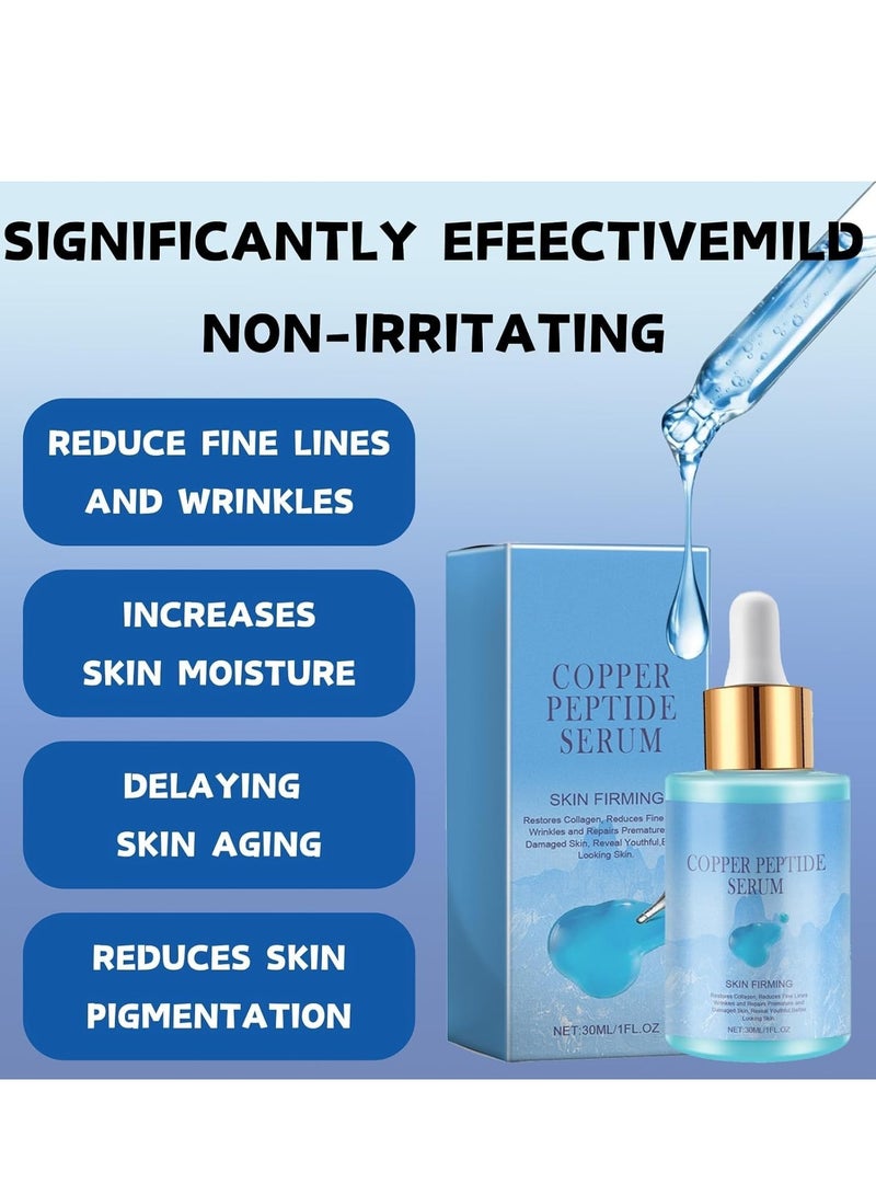 EELHOE Face Serum for Women - Face Care for Women - Copper Peptides Dark Spot Correcting Glow Serum - Hyaluronic Acid Serum Skincare - Hydrating Improving Damaged Skin & Making Skin Radiant 30ml  - Image 2