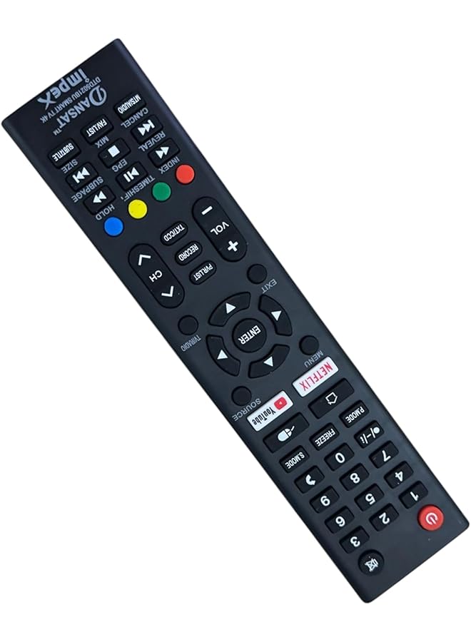 إيروريكس جهاز تحكم عن بعد بديل متوافق مع تلفزيون Dansat Impex 4K Lcd Led - Image 4