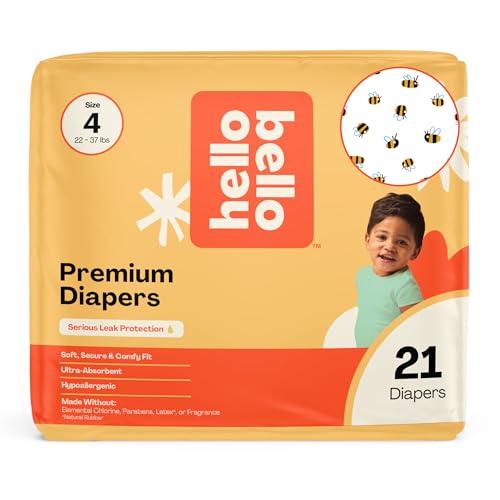 Hello Bello Premium Diapers Size 4 2237 lbs Busy Bees Designs 21ct Jumbo Pack - Image 1