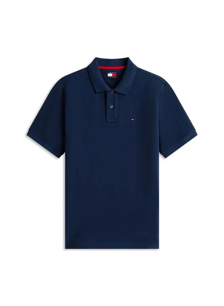 TOMMY JEANS  Hilfiger Flag Regular Fit Pique Polo Shirt for Men | Best Price UAE